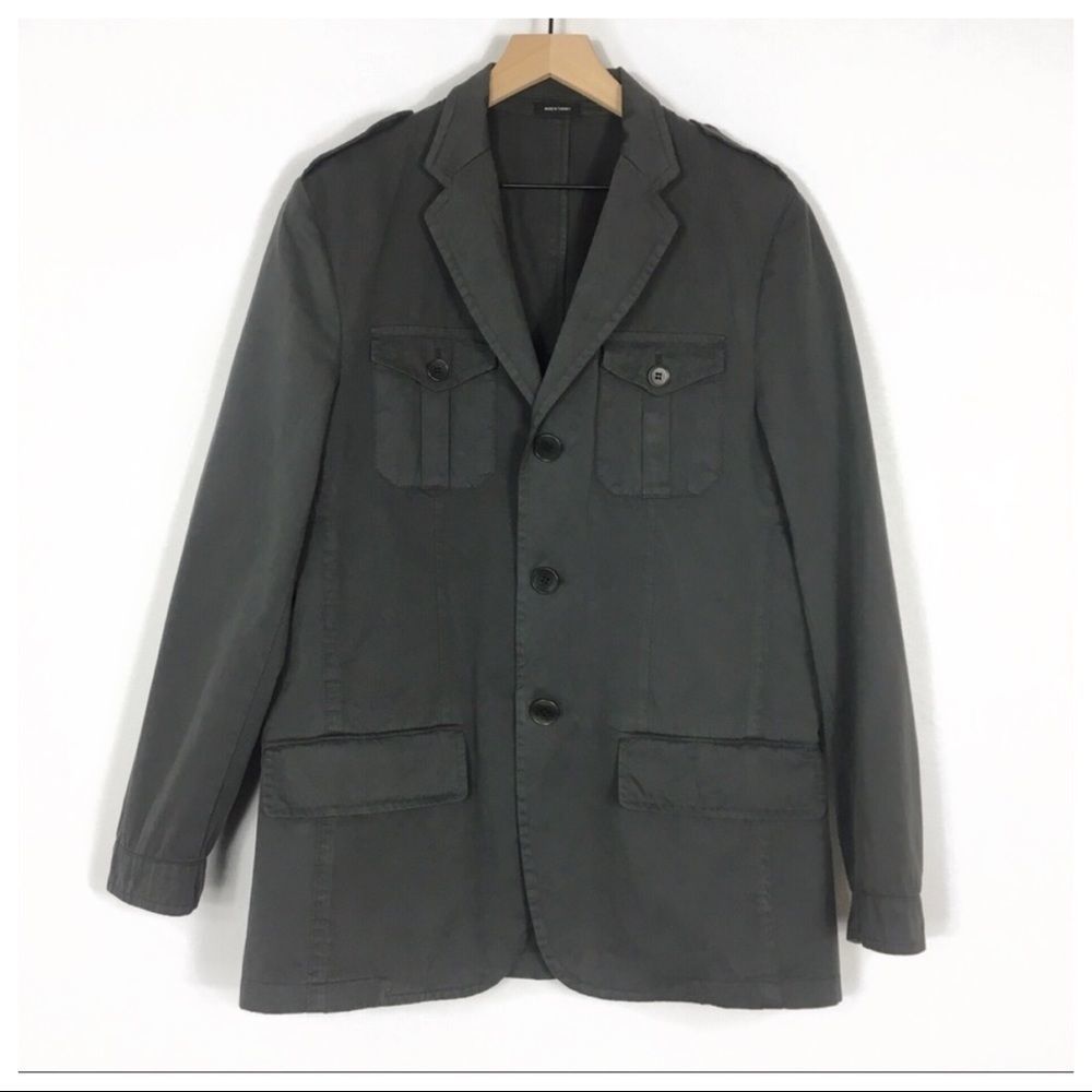 Murano Collezione Men's Gray Utility Jacket Size Large